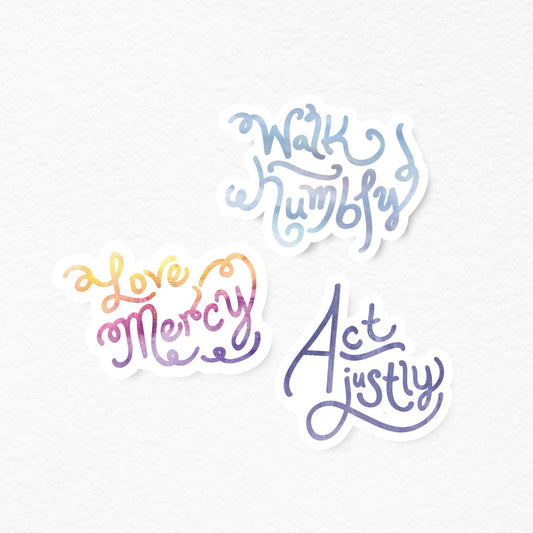 Micah 6:8 Vinyl Stickers