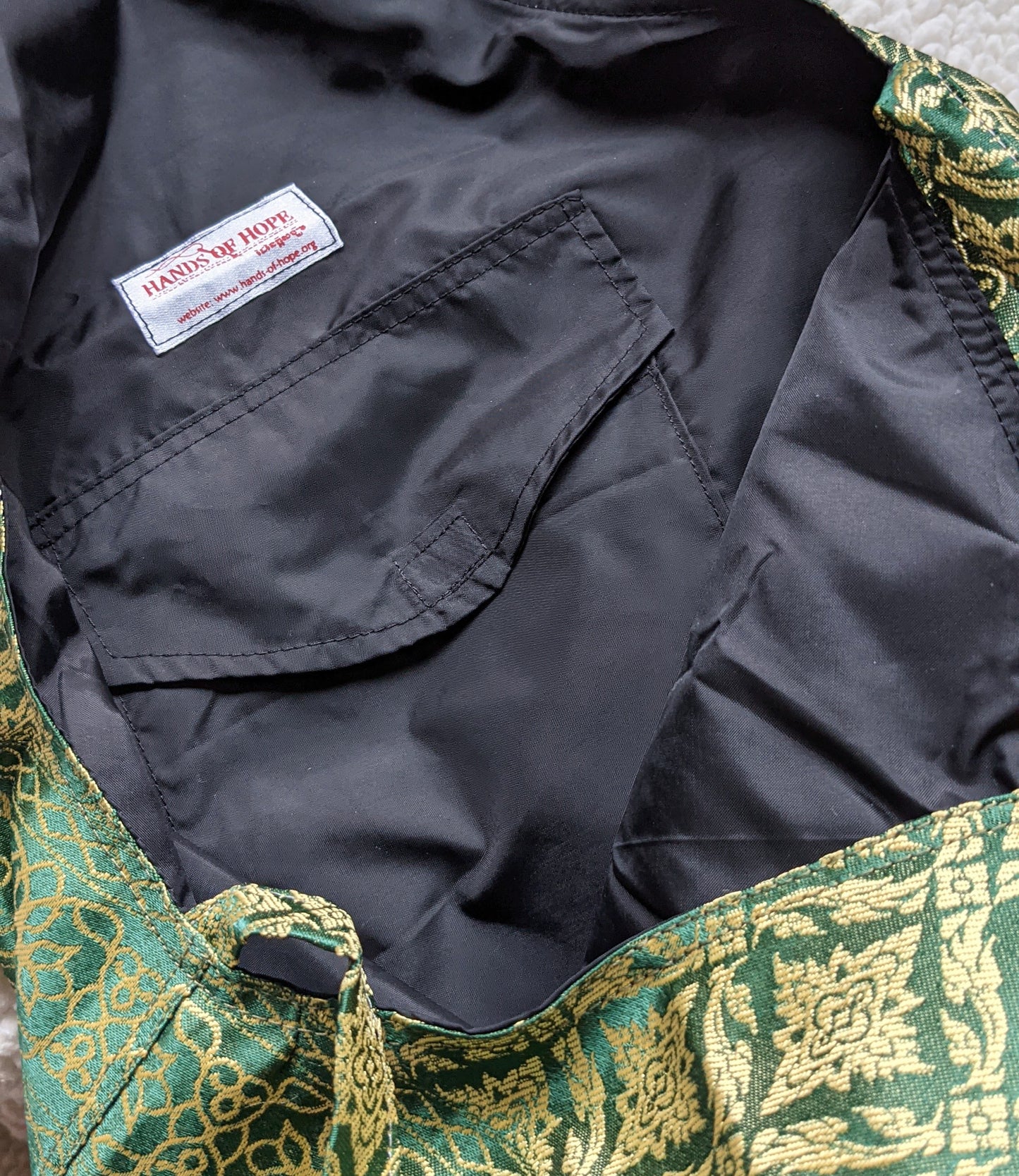 Golden Moss Fabric Shoulder Bag